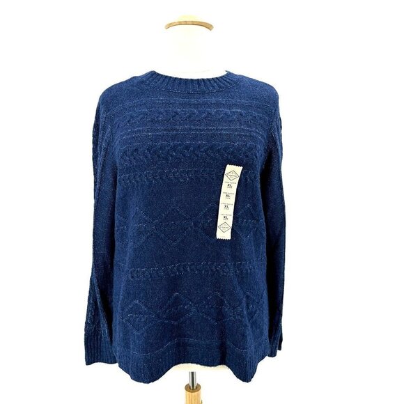 St. John's Bay Sweaters - NWT St. John's Bay Blue Long Sleeve Knit Sewater Womens XL